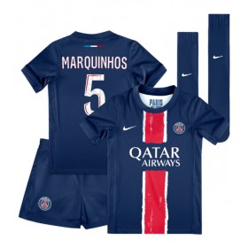 Dětské fotbalový komplet Paris Saint-Germain Marquinhos #5 Domácí košile 2024-25 Krátkým Rukávem